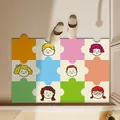 Cartoon diatom mud absorbent bath mat featuring a colorful puzzle design with character faces - 40*60cm / Irregular Shape / Colorful Life