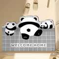 Linda alfombra de baño con forma de panda y texto Welcome Home, absorbente y antideslizante. - 40*60cm / Panda Blanco y Negro