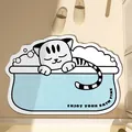 Alfombra de baño antideslizante y absorbente con forma de gato de dibujos animados en bañera - 40*60cm / Gato de Cola Larga