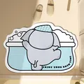 Bonita alfombra de baño de elefante de dibujos animados, absorbente y antideslizante hogar - 40*60cm / Elefante con Gorro de Ducha