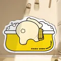 Simpatico tappetino da bagno assorbente antiscivolo a forma di vasca gialla per casa - 40*60cm / Orso con Asciugamano Giallo