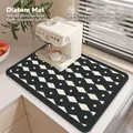 Absorbent diatom mud mat with diamond pattern for coffee machines and kitchen counters. - 30*40cm / MLG-A