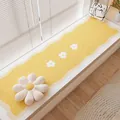 Crèmekleurige gele vensterbankmat met bloemmotief en antislip onderzijde - 60*120cm / Geel Wit (Bloemen)