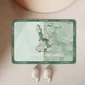 Tapis de bain antidérapant en terre de diatomée avec motif lapin vert et fleurs - 40*60cm / Série Vert Émeraude