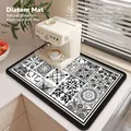 Vintage pattern absorbent diatomite mat for coffee machines and kitchen counters - 30*40cm / MLG-B