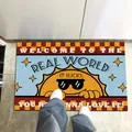 American style anti-slip doormat featuring funny sun graphic and welcome quote design - Blue Sunglasses Sun (LYG-C) / 40*60cm
