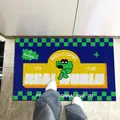 Vibrant blue American style silk loop doormat with Welcome to the Real World art - Cartoon Figure Dark Blue (LYG-D) / 40*60cm