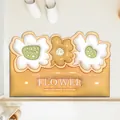 Decoratieve 3D bloemen badmat van diatomeeënaarde, absorberend en antislip voor de badkamer - 40cmX60cm / Oranjegeel