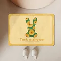 Tapis de bain jaune absorbant en terre de diatomées avec motif lapin tournesol et pantoufles - 40*60cm / Série Jaune