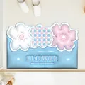 3D bloemenpatroon absorberende diatomiet badmat in blauw en roze pastelkleuren - 40cmX60cm / Blauw