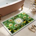 Absorbent leather bathroom mat with dandelion and butterfly design, non-slip 80-100 characters - 40*60cm / Floral Style-3
