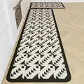 Diatom mud kitchen mat set with black and white geometric patterns on wooden floor - Triangle Geometric Style / 40x60cm / HZ-5