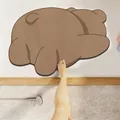 Zachte absorberende diatomeeënaarde badmat met schattige bruine beer cartoon vorm - 40*60cm / Liggende Bruine Beer