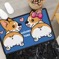 Tappetino assorbente antiscivolo in fango di diatomee con simpatico corgi cartoon - 40x60cm / Stile Orecchie da Farfalla