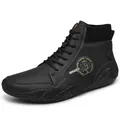 Schicke schwarze Herren Martin Boots mit Oktopus-Sohle und bequemem Sockenkragen - 38 / Schwarz (wx88999)