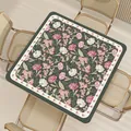 Elegantes quadratisches wasserfestes Tischset aus Leder mit einem rosa Nelken-Blumenmuster - F-Stil Floral
