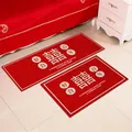 Traditionelle rote Hochzeitsmatten mit doppeltem Glückssymbol für das Schlafzimmer. - Hochzeitsstil 20