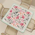Elegantes quadratisches wasserfestes Tischset aus Leder mit Vintage-Nelkenmuster - H-Stil Floral