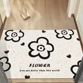 Ins style floral entrance doormat with non-slip silk loop and Flower quote design - 40*60cm / Floral Pattern HD-5