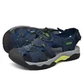 Men's navy blue breathable closed-toe outdoor sandals with a non-slip rubber sole - 38 / Blue