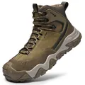Bottes de randonnée tactiques marron à semelle épaisse pour hommes avec semelle antidérapante - 38 / Bottines Martin (9996) / Doublure Simple / Kaki