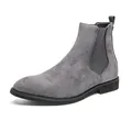 Stylish grey suede Chelsea boots for men with pointed toe and elastic side panels - 38 / Gray