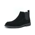 Stivaletti Chelsea classici in pelle scamosciata nera da uomo con inserti elastici laterali - 38 / Stivaletti Chelsea Vintage Opachi / Nero (9588)