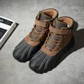 Wasserdichte braun-schwarze Herren-Winterstiefel im klassischen Duck-Boot-Design. - 38 / Khaki (3020)