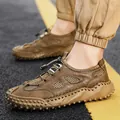 Men's breathable outdoor mesh sneakers with durable non-slip soles for hiking and sports - 38 / Brown