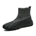 Robuste schwarze Herren Martin Boots für den Winter, hohe Schneestiefel mit Reißverschluß - 38 / Martin Stiefel Stil (3021) / Grau