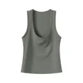 Women's wide strap scoop neck tank top in soft gray jersey fabric variant - XS / Tops / Green