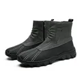 Dunkelgraue Herren Winterstiefel mit warmem Fleecefutter und praktischem Reißverschluss - 38 / Martin Stiefel Stil (3021) / Grau (Fleece-gefüttert)