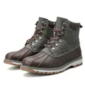 Robust men's high-top outdoor work boots in brown and grey leather for winter warmth - 38 / Dark Brown (Fleece Lined)