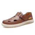 Sandali casual marroni da uomo con design traforato traspirante e suola morbida. - 40 / Stile a Punta Chiusa (92535) / Marrone