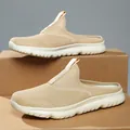 Scarpe slip-on beige in mesh traspirante per donna con suole morbide e spesse - 39 / Mules a Punta Chiusa / Beige (Uomo)