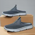 Comode sneakers sabot in mesh grigio con suola morbida e traspirante per l'uso quotidiano - 39 / Grigio Scuro per Uomo