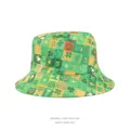 Detailed view of a green St. Patrick's Day bucket hat featuring Irish shamrock prints - HAPPY ST. PAT'S DAY Style (11#) / Reversible / 11# (Green St. Pat's Day)
