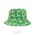 Bob de la Saint-Patrick avec imprimé trèfles verts pour protection solaire et fête. - 4# (Vert Foncé Trèfle Complet)