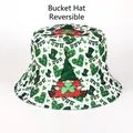 Reversible St. Patrick's Day bucket hat with festive gnome and shamrock clover print. - Irish Festival Style (2#) / Reversible / 2# (Festive Bearded Gnome)