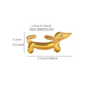 Misure e dimensioni dettagliate per l'anello aperto bassotto dorato in acciaio inox. - Stile Bassotto con Zirconia Dorata (G129380)