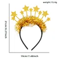 Glittery gold star Christmas headband for kids party decorations, size 19cm by 21cm - Gold Star Tinsel Headband