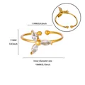 Detailed measurement of stainless steel flower ring with 18mm inner diameter - Adjustable / Marquise Zirconia Flower Style (G128242)