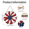Targa da appendere girasole in legno Giorno dell'Indipendenza con stelle e strisce - Targa Appesa a Forma di Girasole con Bandera Americana (Y26Y90343_Q)
