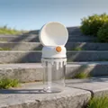 Portable dog water bottle in cloud mist white with a melting drip design for outdoor use. - Melting Bottle Base Style / White