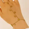 Elegant gold butterfly charm finger ring bracelet jewelry accessory for women fashion - Butterfly Hand Chain Bracelet (9860) / Gold