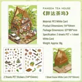 Set pegatinas 3D Pangda Tea House con adhesivos PET y tarjeta de escenario - Muelle de Té Panda