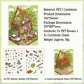 3D DIY scene sticker set Pangda Tea House with PET stickers and background card - Panda Tea Dock