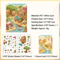 3D DIY dream cottage scene stickers set including PET decals and background card - Desert Journey Fruit Station