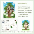 Cloud Habitat 3D treehouse scene DIY sticker kit including 2 PET sheets and 1 card - Where Clouds Rest