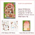 Dreamy 3D mushroom house scene sticker set for DIY scrapbooking with base card - Dream in a Fungal Nook
